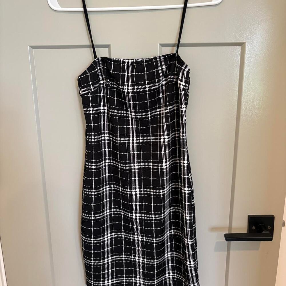Black and white plaid mini